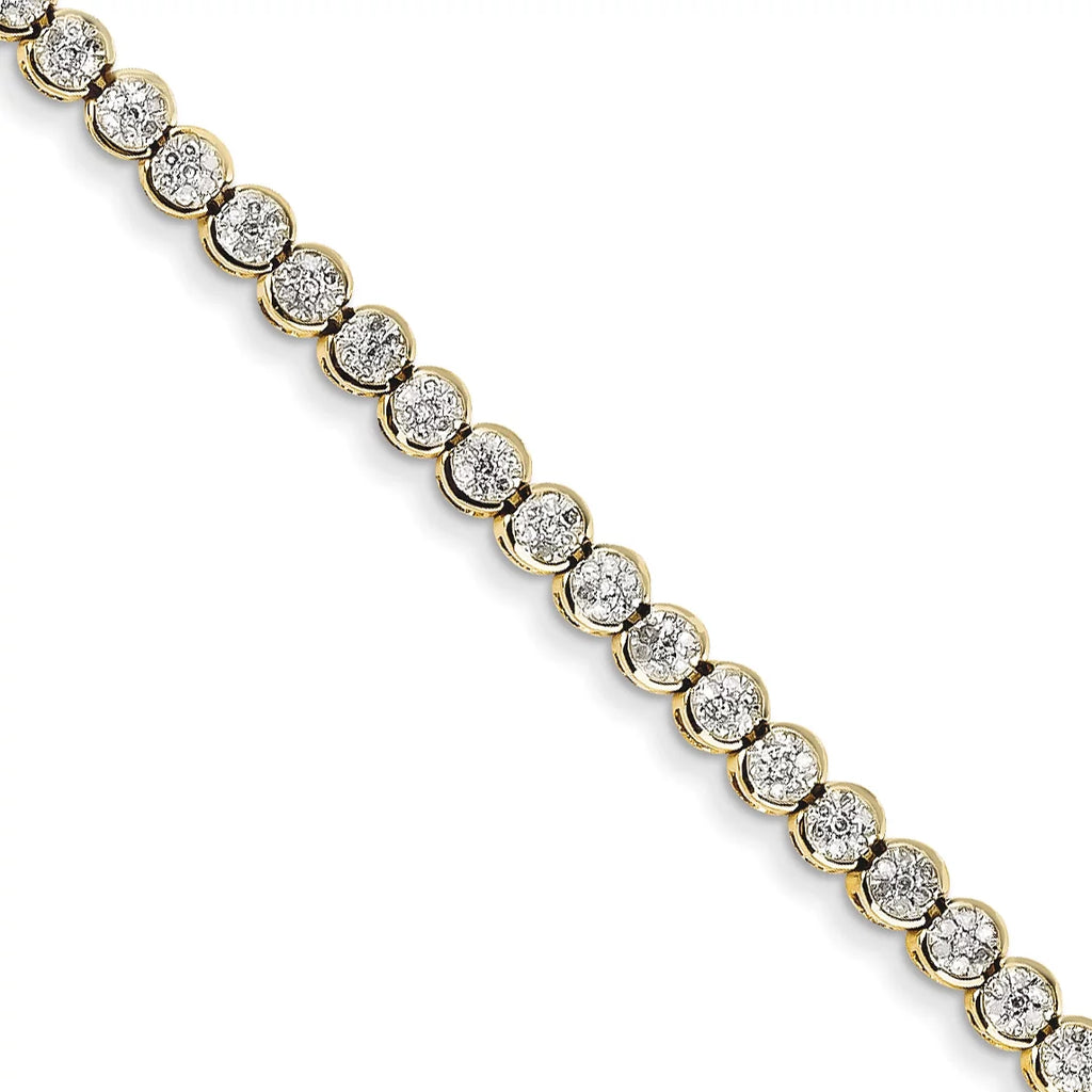 Carat Wt- 1ct. 14k Yellow Gold Diamond Tennis Bracelet