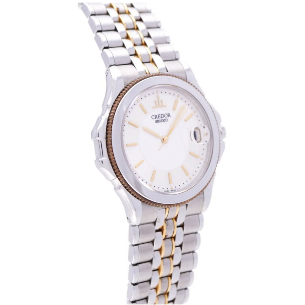 Pre-Owned Seiko Credor Pacific 8J82-6A20 quartz watch K18/SS silver/gold (Fair)