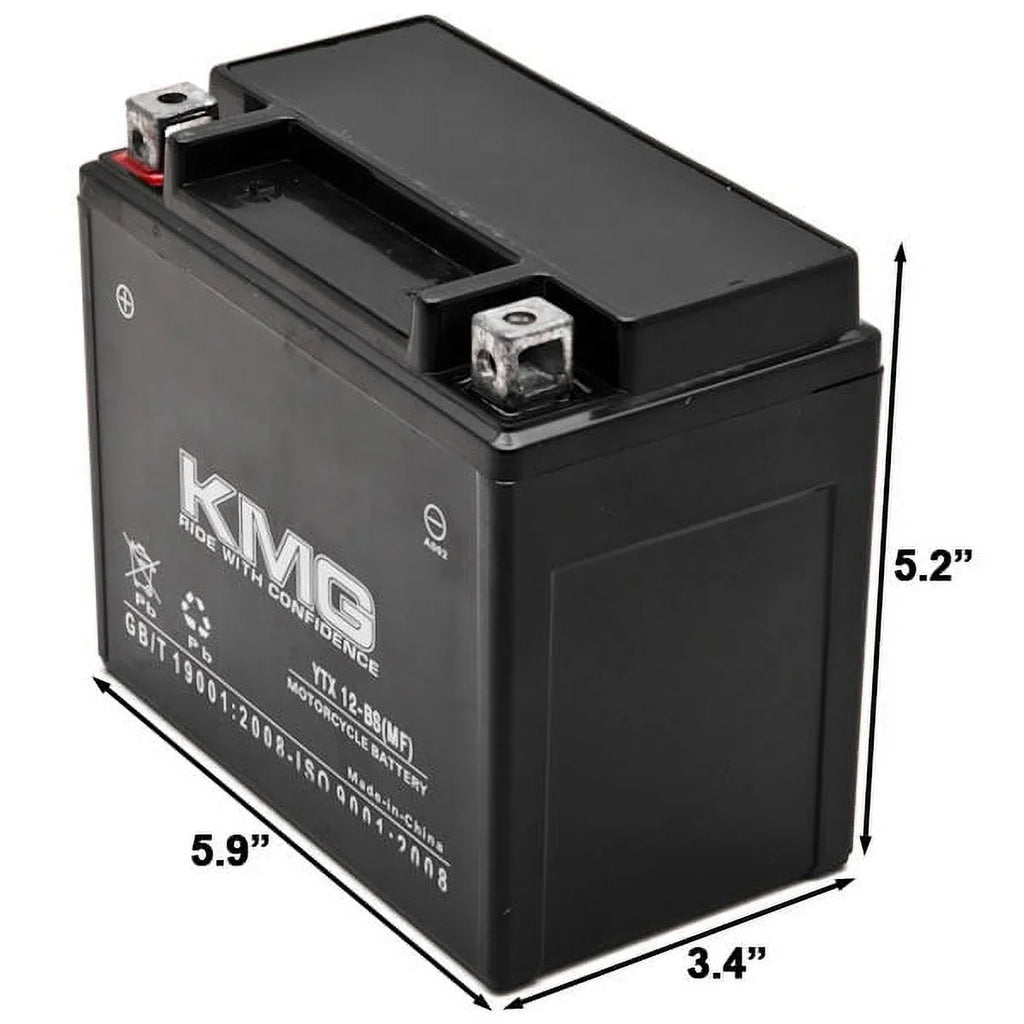 KMG Battery matching with Suzuki 1000 GSX-R1000 2001-2004 YTX12-BS Sealed Maintenance Free Battery High PerFormance 12V SMF OEM Replacement Powersport Motorcycle ATV Scooter Snowmobile