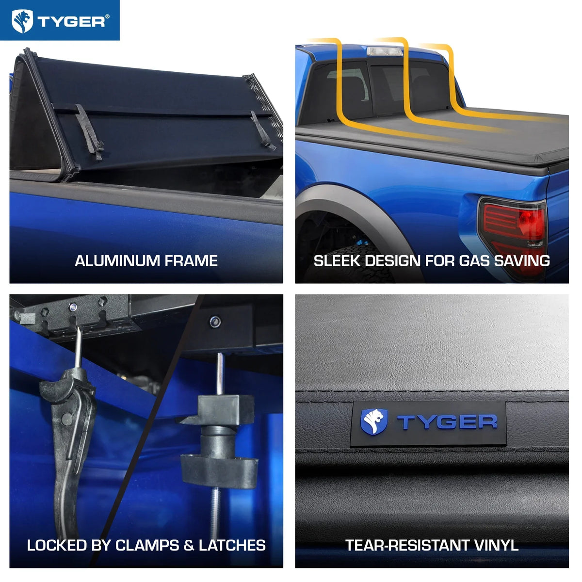 Tyger Auto T3 Soft Tri-fold Truck Bed Tonneau protector appropriate with 2015-2023 Chevy Colorado / GMC Canyon | 5'2" Bed | TG-BC3C1039 | Vinyl
