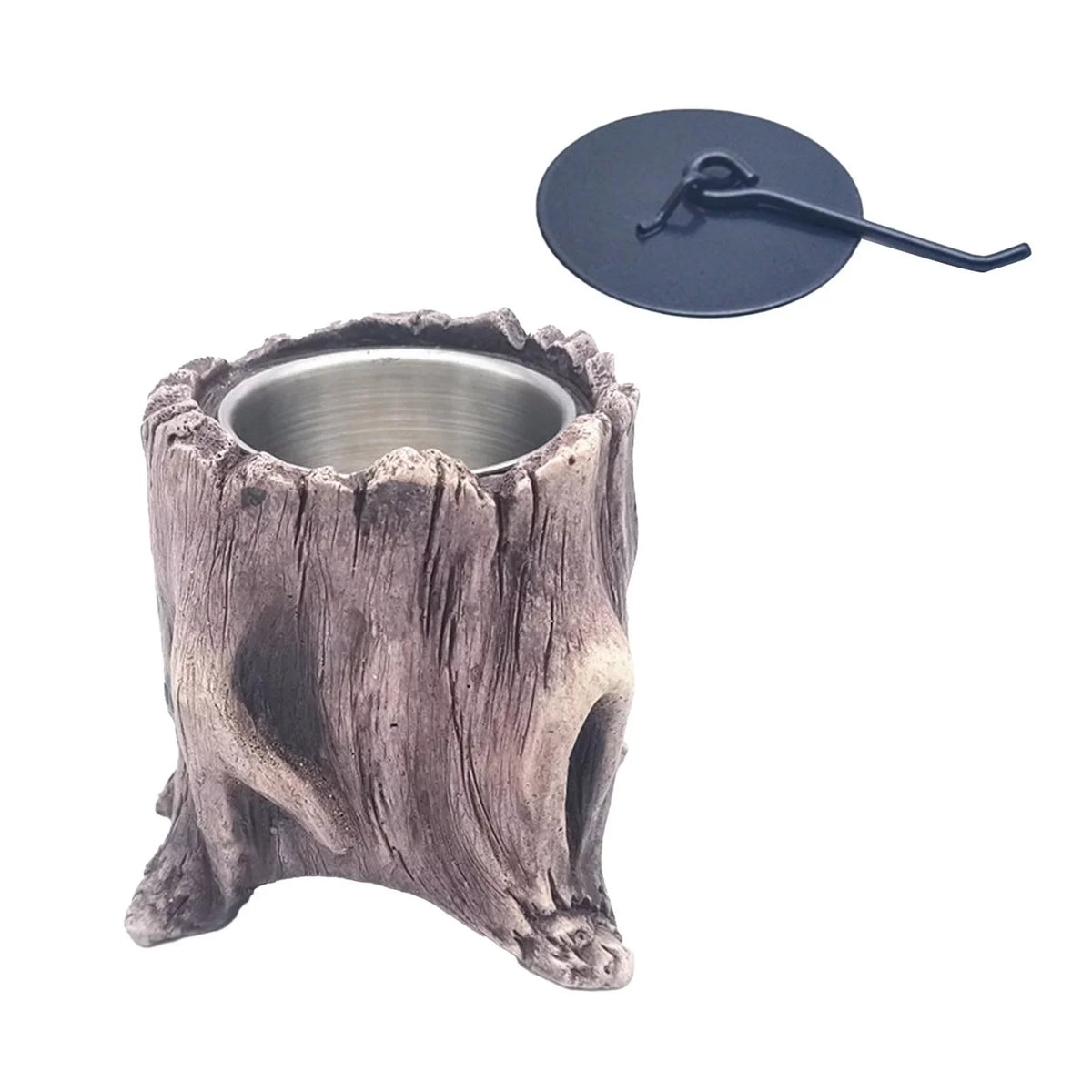 Indoor Stump Portable Fire Bowls for Balconies Terraces Kitchen Deep Brown