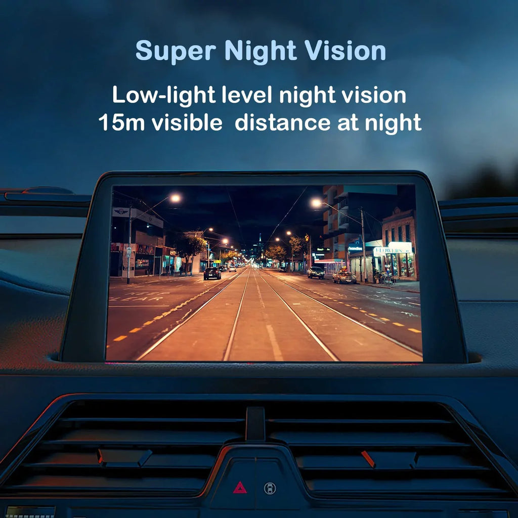 CAM123 Backup Camera Frame License Plate HD Night Vision Rear View 170° Angle Waterproof suitable with Jensen Car Radio CAR110W CAR710 CAR710X CAR8000 CAR910W CAR910X CDR7011 CM901MIR CMR2720