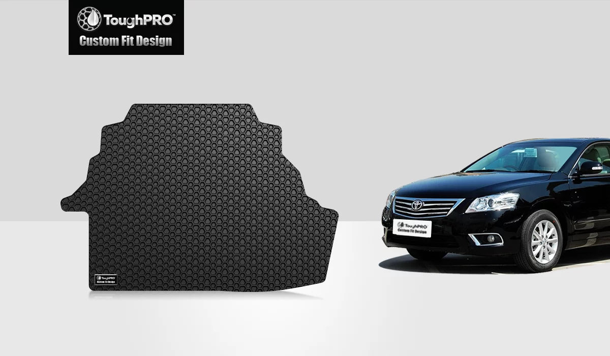 ToughPRO - Trunk Mat suitable with  Camry - All climate Heavy Duty (Made in USA) - Black Rubber - 2007
