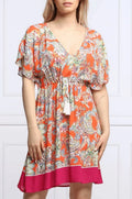 Ralph Lauren MULTI Paisley Flutter Sleeve Swim shield-up Dress, US X-Large