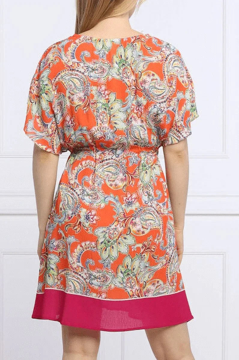 Ralph Lauren MULTI Paisley Flutter Sleeve Swim shield-up Dress, US X-Large