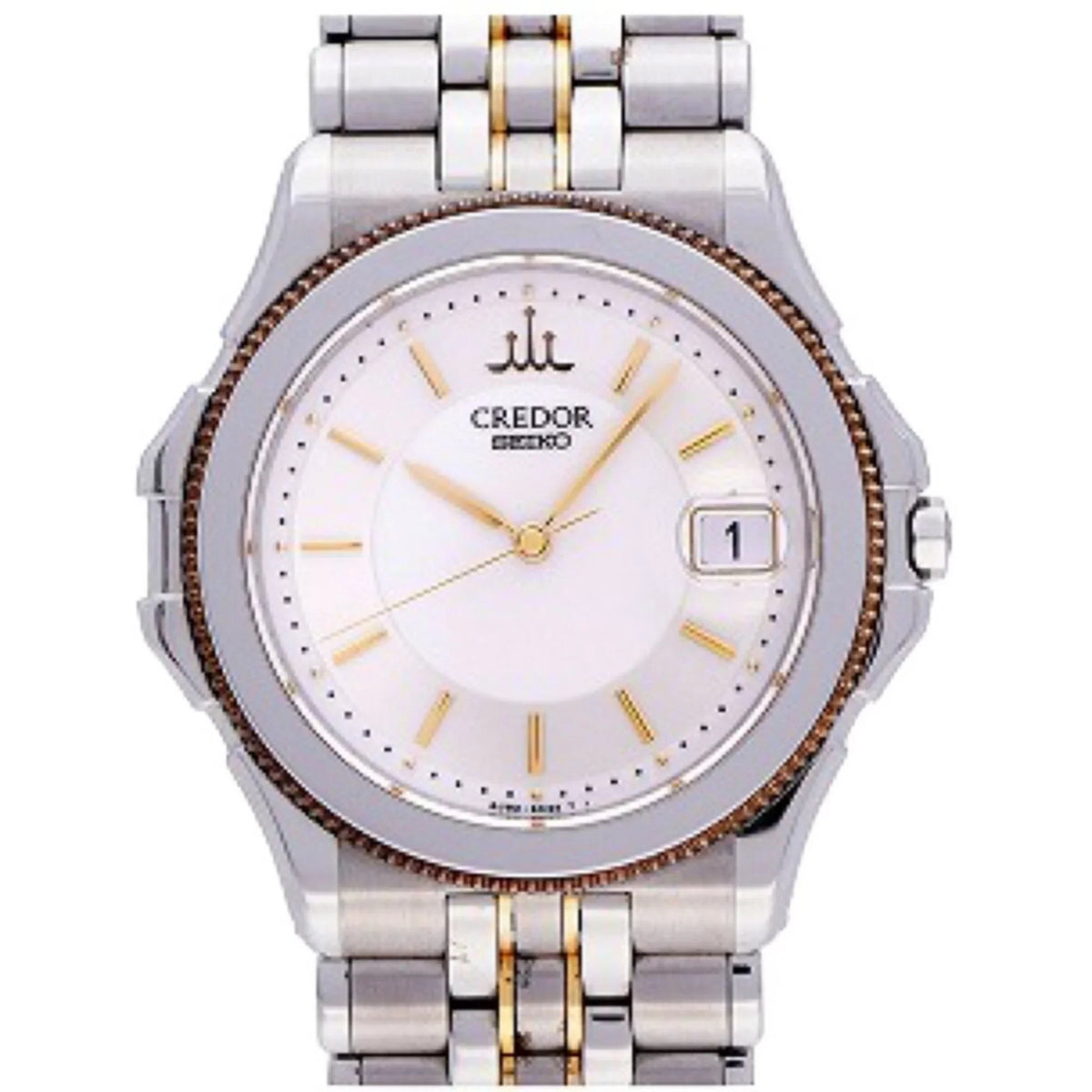 Pre-Owned Seiko Credor Pacific 8J82-6A20 quartz watch K18/SS silver/gold (Fair)