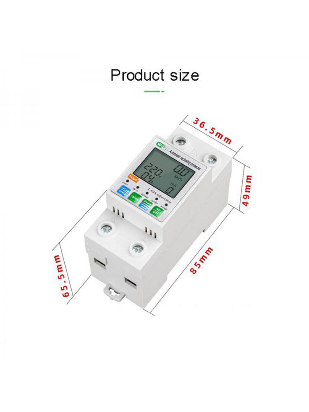 63A Din Rail WIFI Smart Energy Meter Timer Power Monitor KWh Meter Wattmeter 110V 220V Smart Life Alexa Google Home Alice