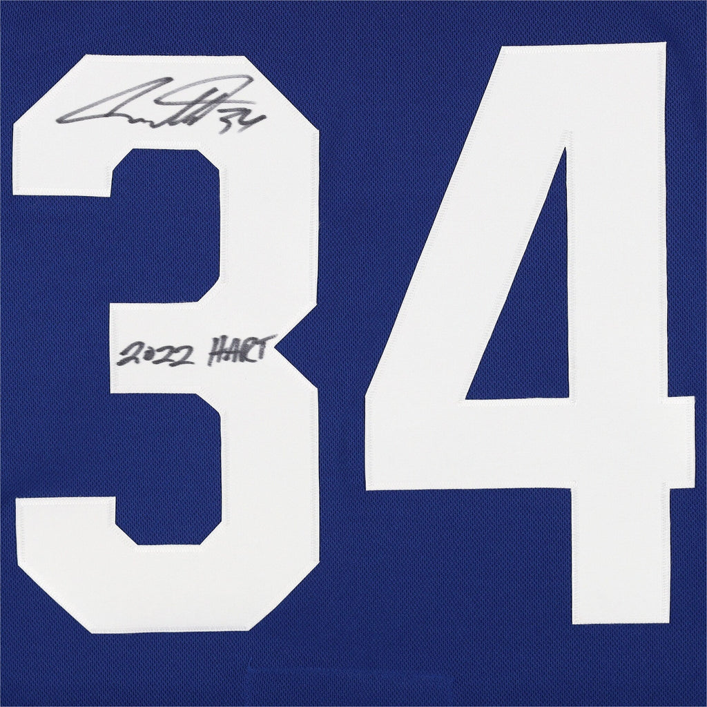 Auston Matthews Blue Toronto Maple Leafs Autographed  2022 Hart Trophy Winner Authentic Jersey with ''2022 Hart''