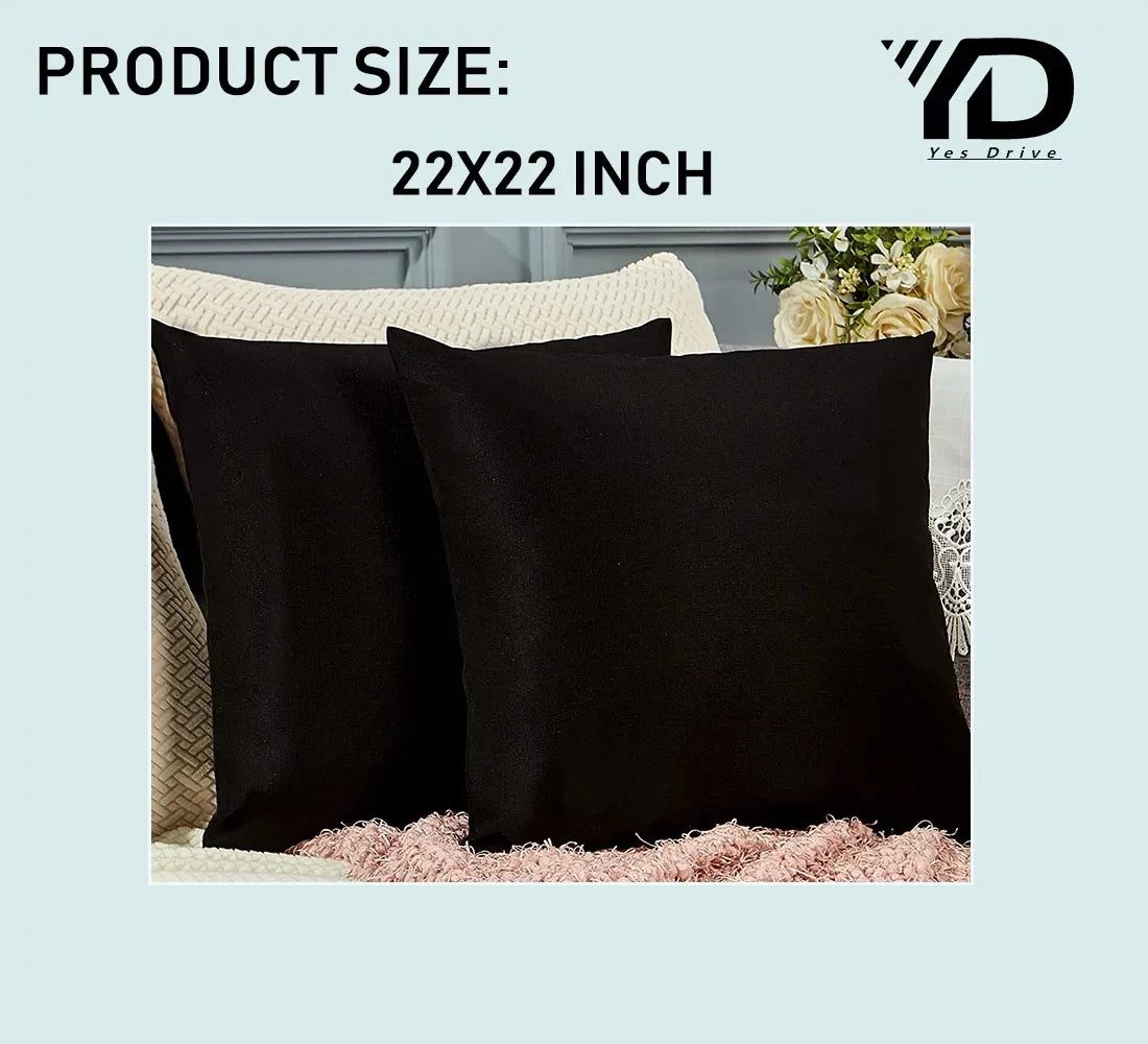 Linen Throw Pillow Covers Set of 2 Farmhouse Waterproof Decorative Pillowcase Soft and Cozy Square Cushion Case for Outdoor and Sofa Chairs