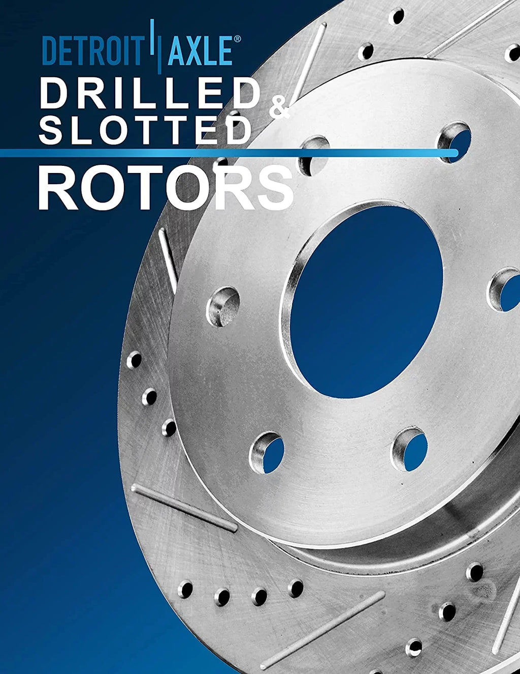 Detroit Axle - 6 Lugs Rear Brake Kit for 2012-2020  F-150 Drilled Slotted Disc Brake Rotors Ceramic Brakes Pads 2013 2014 2015 2016 2017 2018 2019 Replacement : 13.7" Rotor