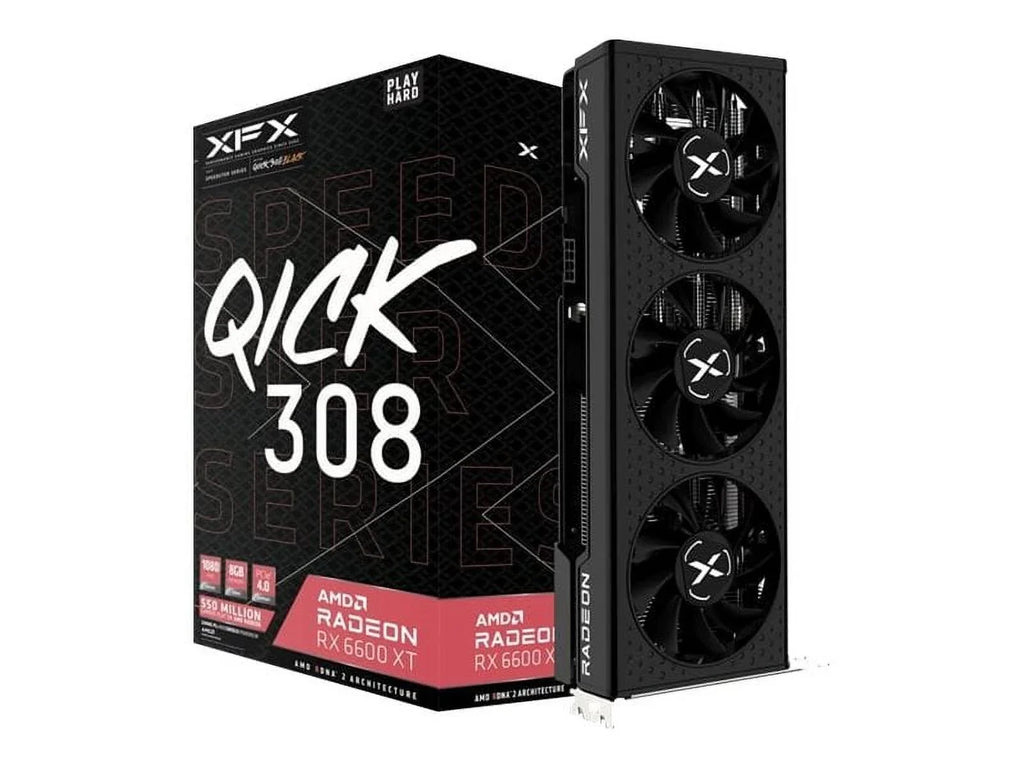 XFX Speedster QICK308 Radeon RX 6600 XT - Graphics card - Radeon RX 6600 XT - 8 GB GDDR6 - PCIe 4.0 x8 - HDMI, 3 x DisplayPort - black