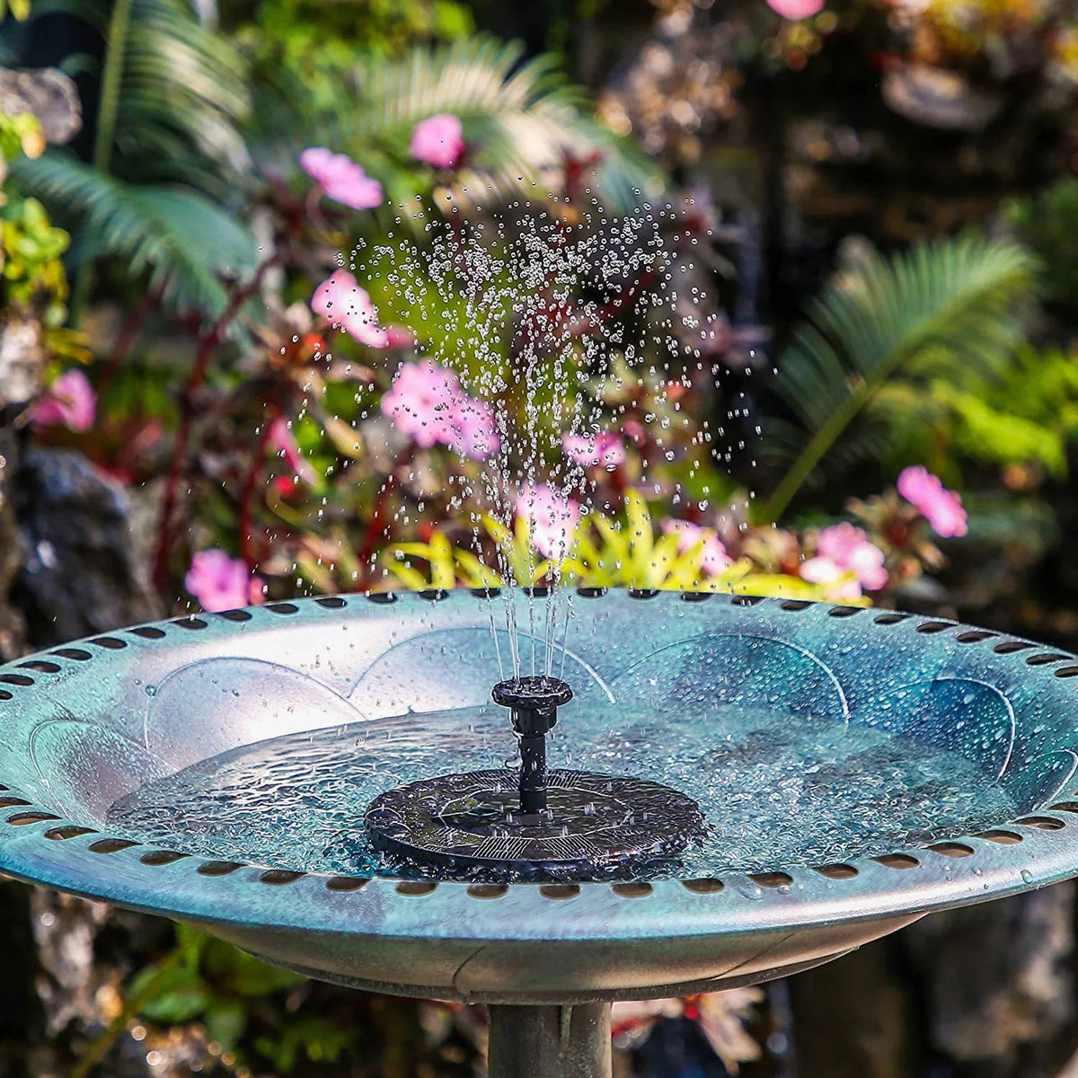 YHAIOGS Solar Pump Freestanding Floating Solar Bird Bath moisture Pump Garden Bird Bath Decor