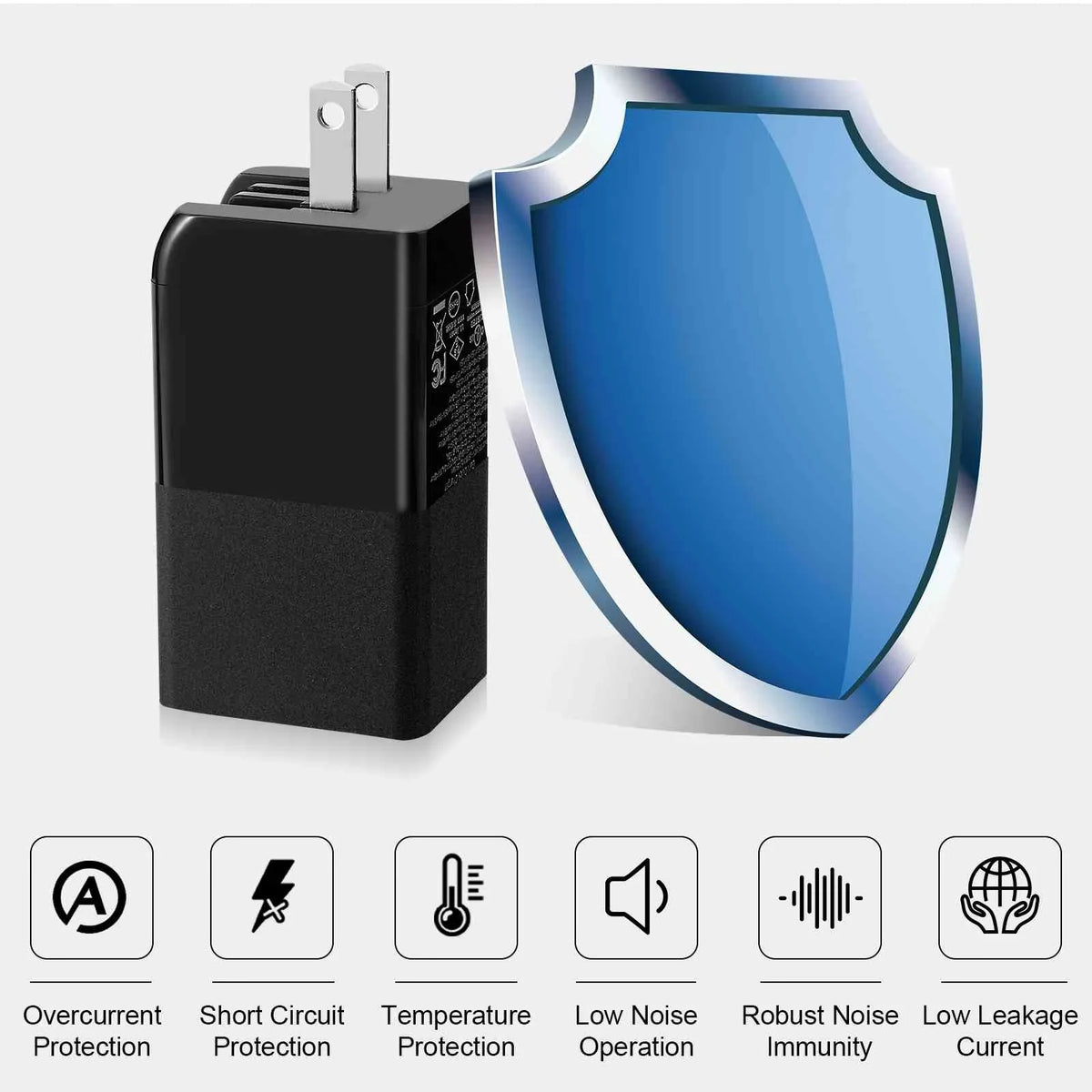 UrbanX 65W Fast Travel Charger with 3 Ports - USB & Dual USB-C - High-Speed Charging matching with Coolpad Cool S1, iPhone,  Galaxy, Google Pixel, MacBook, Steam Deck, Laptops & Phones