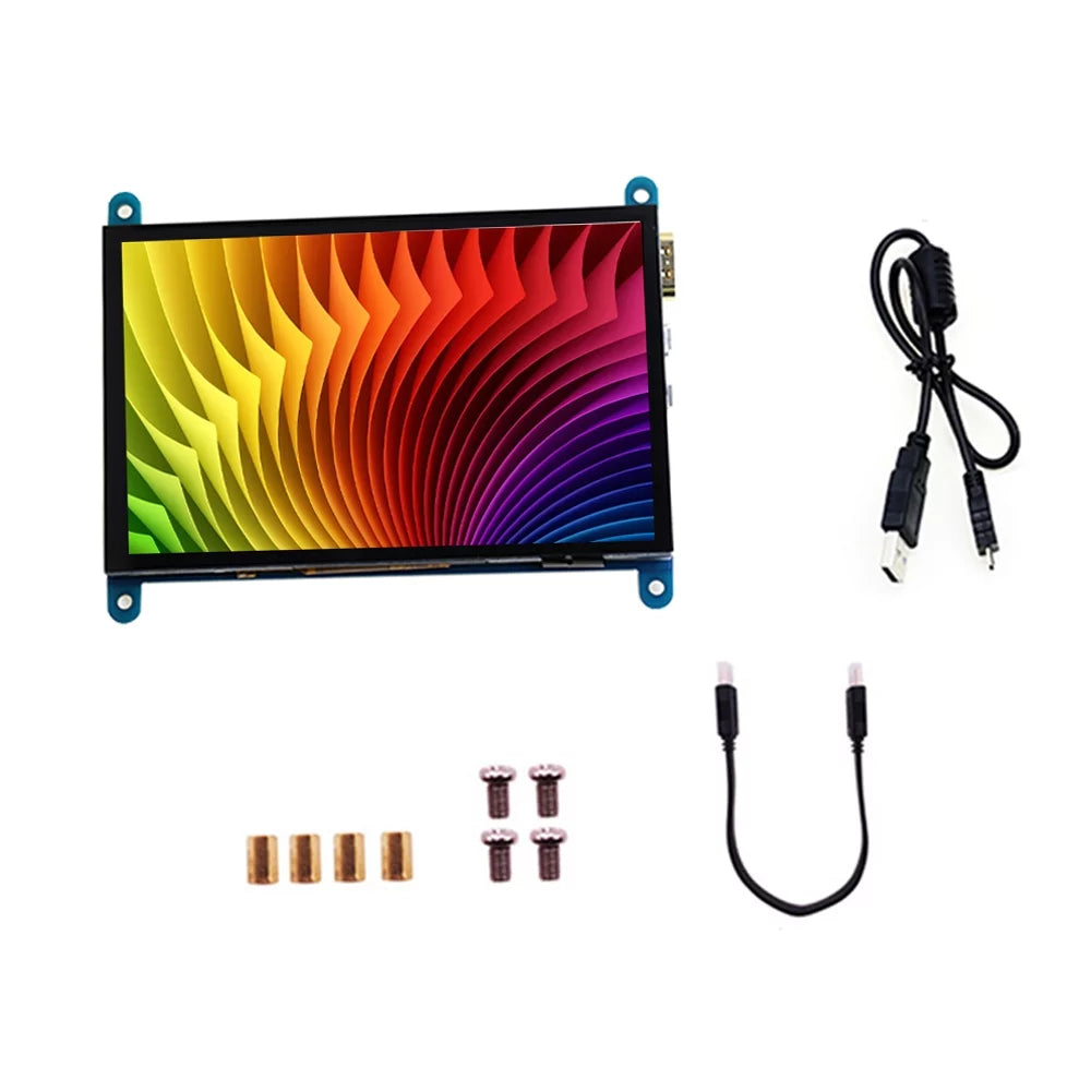 Aibecy 5 InchCapacitive Touchscreen Display 800*480 Resolution Small Portablewith USBInterface appropriate with Raspberry Pi Educational Tool