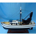 x 5in.. x 19in. Old Modern Handicrafts  Shrimp ship Model vessel - Natural Wood 25in