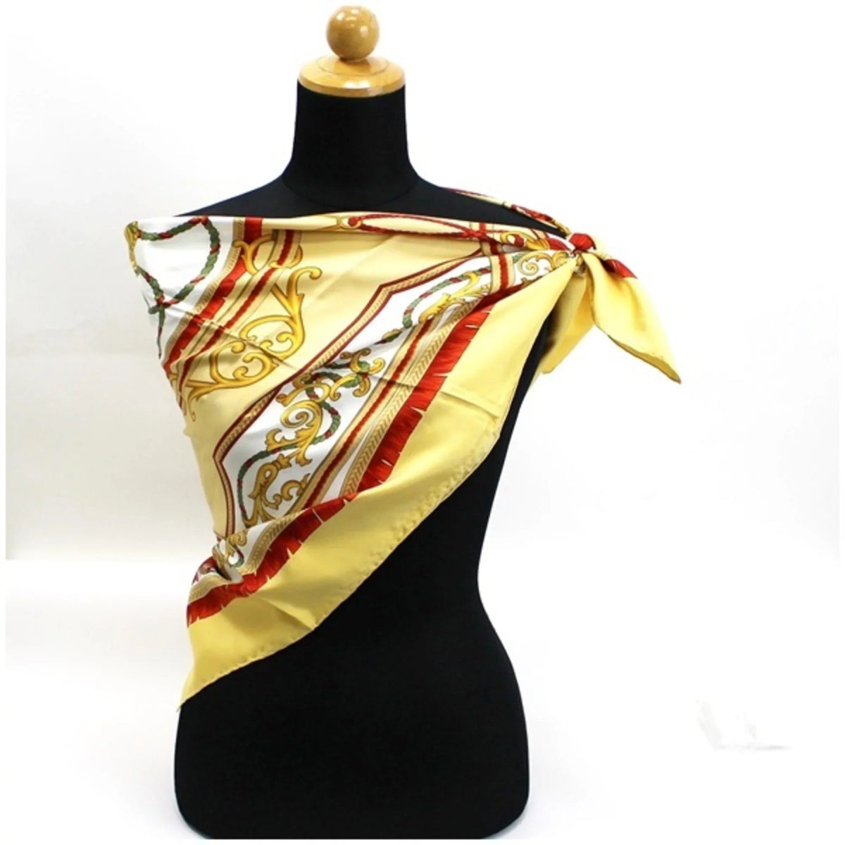 Pre-Owned Celine silk scarf muffler yellow CELINE ladies (Good)