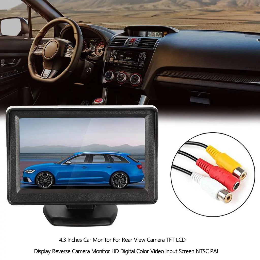 Motor Genic 4.3" TFT LCD Car MonitorRear View HD Camera Display Reverse Monitor NTSC PAL