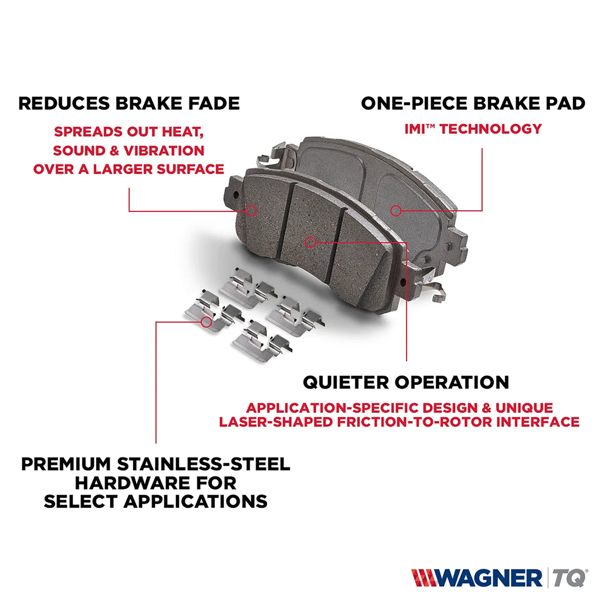 Wagner Thermoquiet QC1799 Ceramic Disc Brake Pad Set Fits select: 2015-2016 HYUNDAI GENESIS, 2017 GENESIS G80