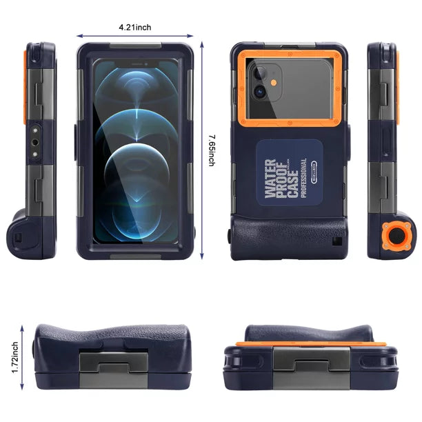 UrbanX Professional [15m/50ft] Swimming Diving Surfing Snorkeling Photo Video Waterproof Protective Case Underwater Housing for ZTE Axon 7 And all Phones Up to 6.9 Inch LCD with Lanyard