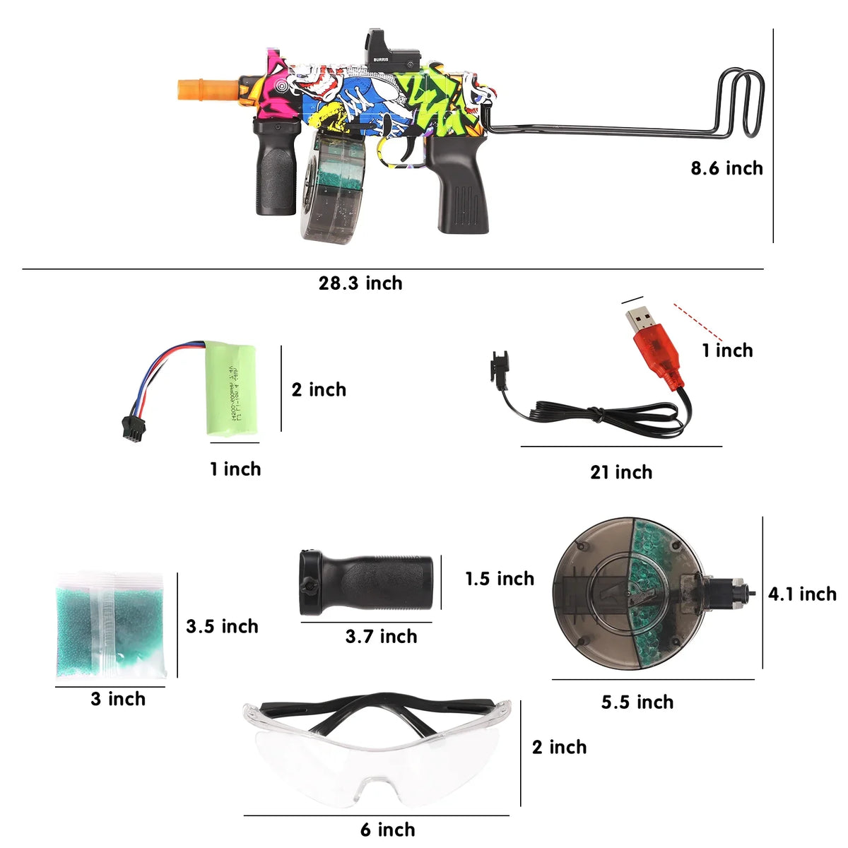 Yimore Toys Gel Ball Blaster Automatic Splatter Balls Gun with 15,000 liquid Beads for Out Door Activity , Backyard Games for Kids&Adult Ages 12+