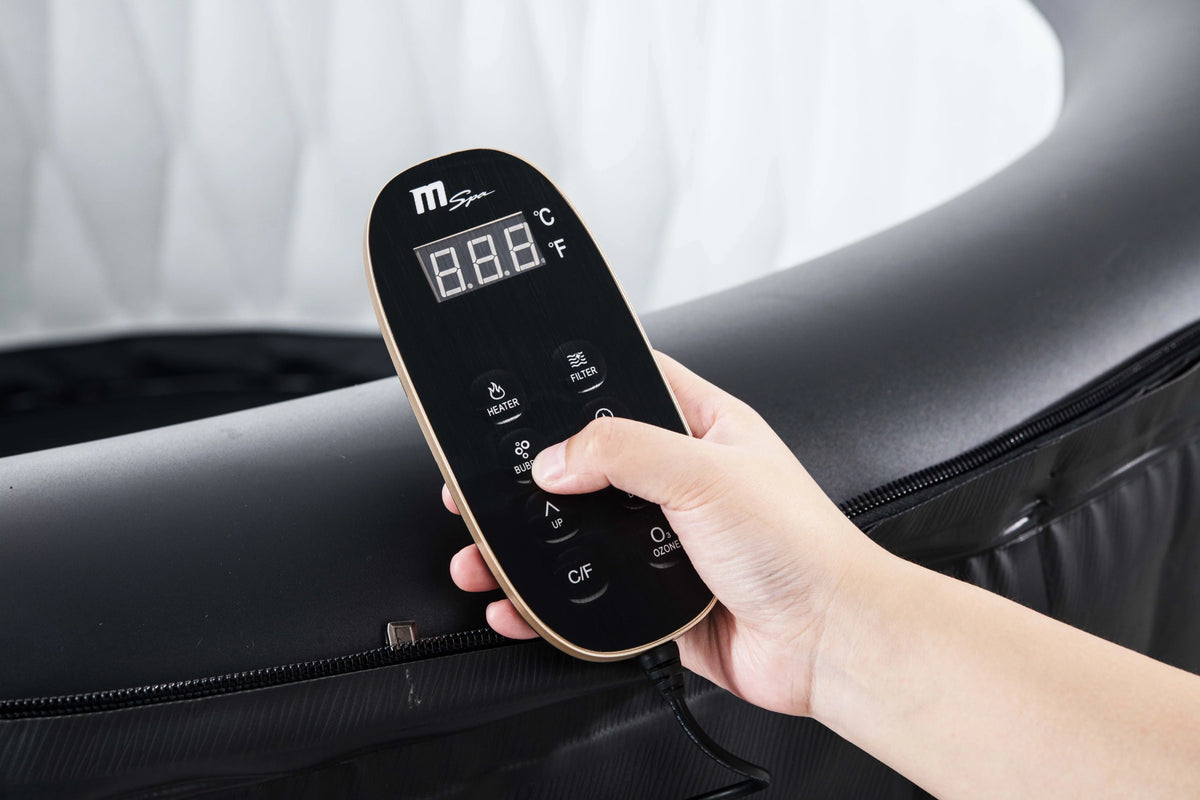 Mspa Mont Blanc, A Premium Inflatable Hot Tub & Spa, 118 Jets, 700w Massage Air Blower, 1350w aqua Heater, One Piece Easy Install, Round, 2+2 Persons