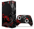 WraptorSkinz Skin Wrap suitable with the 2020 XBOX Series S Console and Controller Twisted Garden Gray and Red (XBOX NOT INCLUDED)