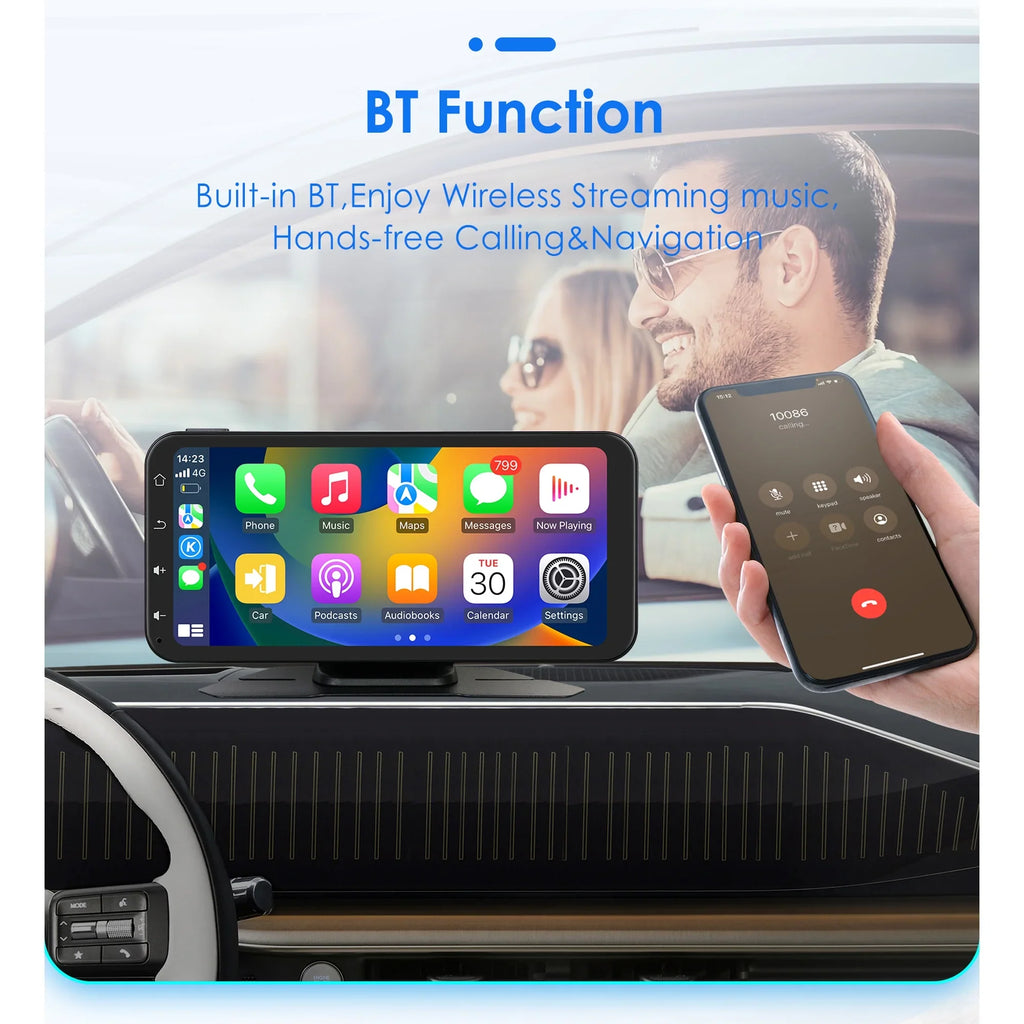 Hizpo GPS Navigation Bluetooth 6.25 Inch Touchscreen 360° Adjustable FM Car Radio Stereo Head Unit Receiver With  Carplay Android Auto And Backup Camera