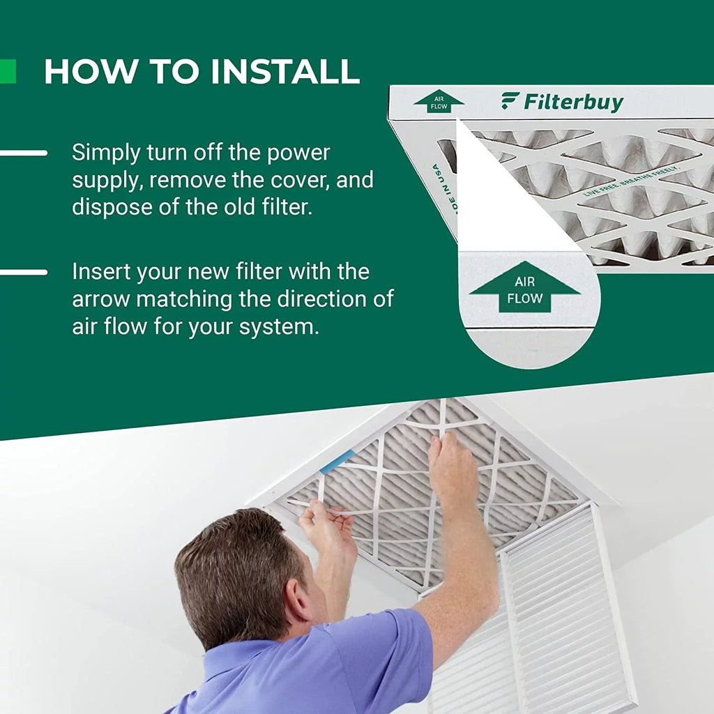Filterbuy 16x36x2 MERV 8 Pleated HVAC AC Furnace Air Filters (6-Pack)