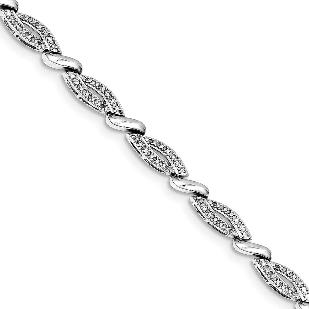 Carat Wt- 0.25ct. Sterling Silver Rhodium Plated Diamond Bracelet