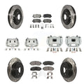 Transit Auto Front Rear Disc Brake Coated Caliper Drilled Slotted Rotors And Ceramic Pads Kit (10Pc) For 2015-2017 Honda Odyssey KCD-100667T
