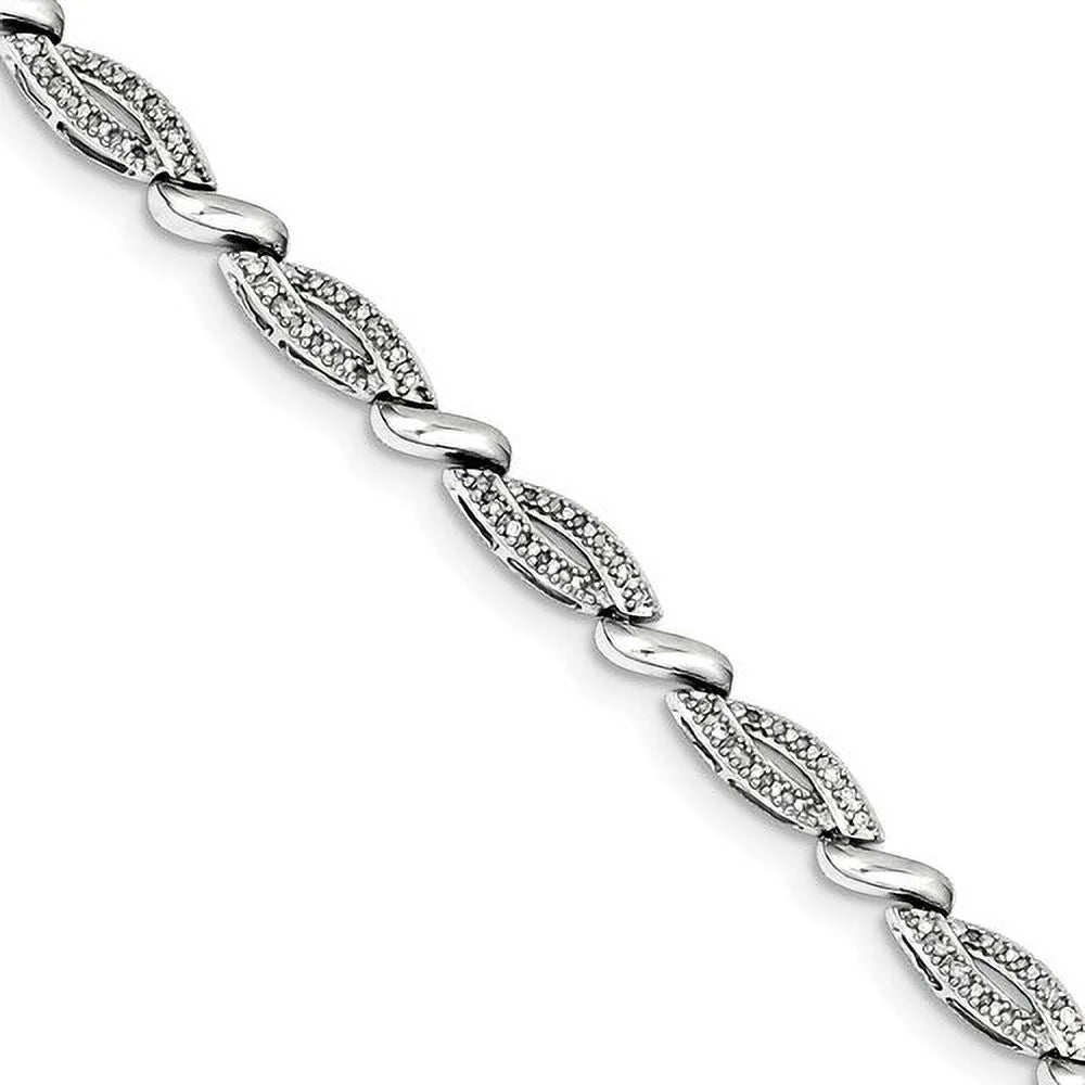 Carat Wt- 0.25ct. Sterling Silver Rhodium Plated Diamond Bracelet