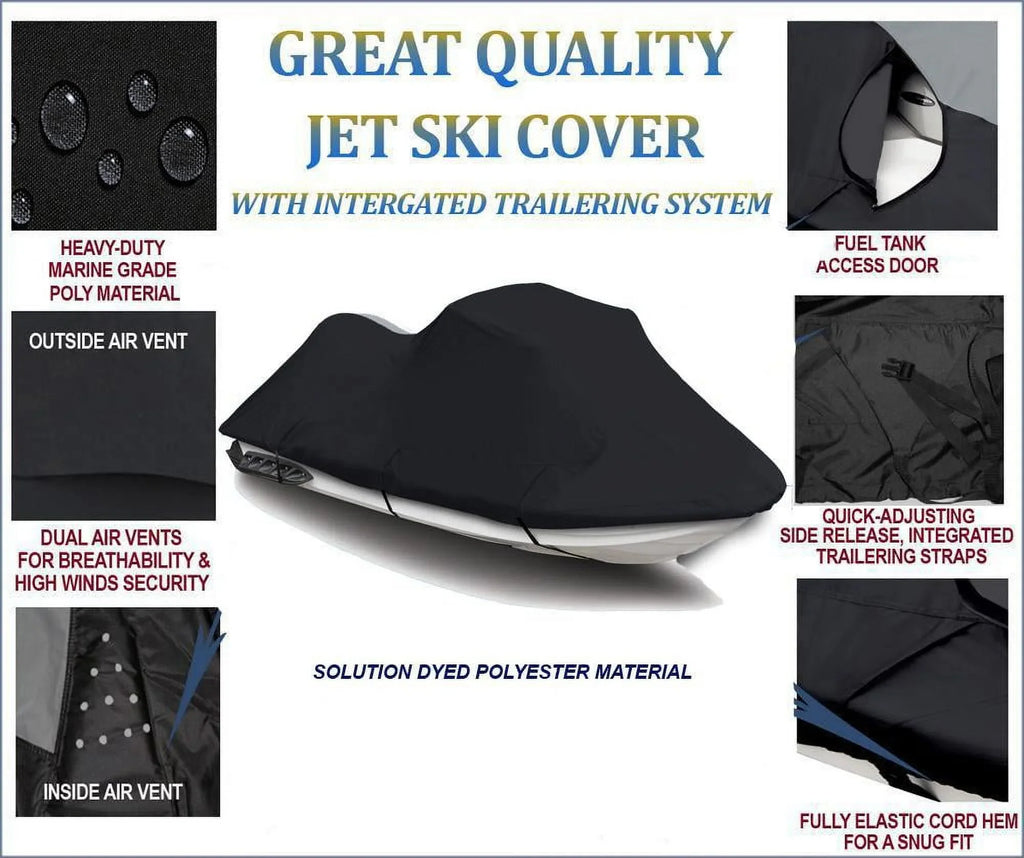 BLACK TOP OF THE LINE JET SKI protector appropriate for YAMAHA XL 760 1998 1999 / XL 1200 1998 1999 2000 Jet Ski Watercraft PWC wrap