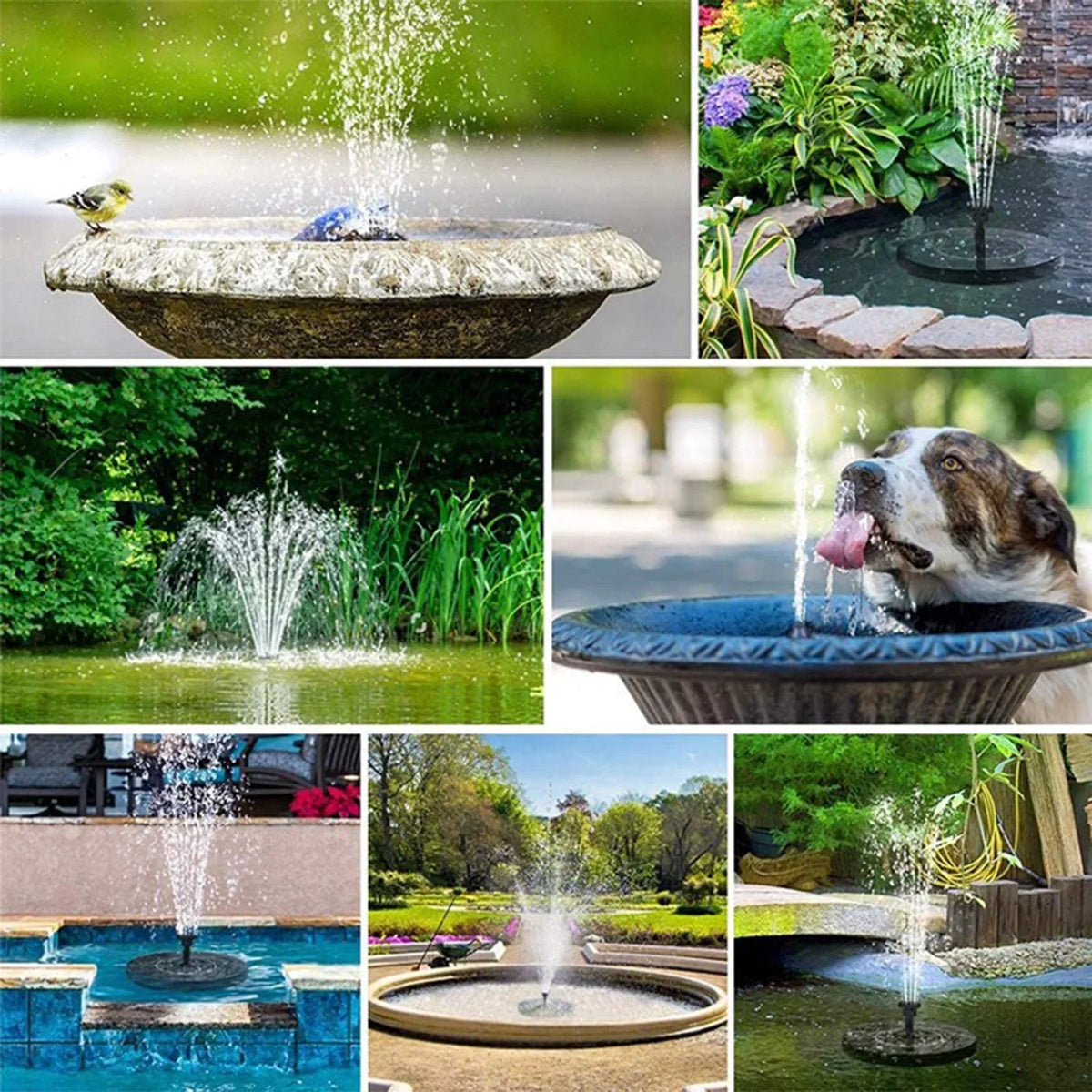 YHAIOGS Solar Pump Freestanding Floating Solar Bird Bath moisture Pump Garden Bird Bath Decor