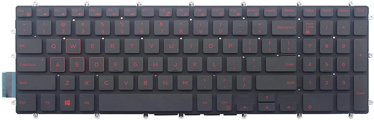 New US Red Font English Backlit Laptop Keyboard (Without palmrest) Replacement for  G3 15 3590 G3 3579 G3 3779 G5 15 5590 G7 15 7588 17 7790 G7 15 7590 G5 15 5587 Light Backlight