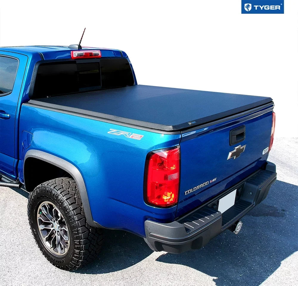Tyger Auto T3 Soft Tri-fold Truck Bed Tonneau protector appropriate with 2015-2023 Chevy Colorado / GMC Canyon | 5'2" Bed | TG-BC3C1039 | Vinyl