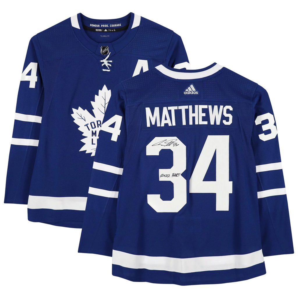 Auston Matthews Blue Toronto Maple Leafs Autographed  2022 Hart Trophy Winner Authentic Jersey with ''2022 Hart''