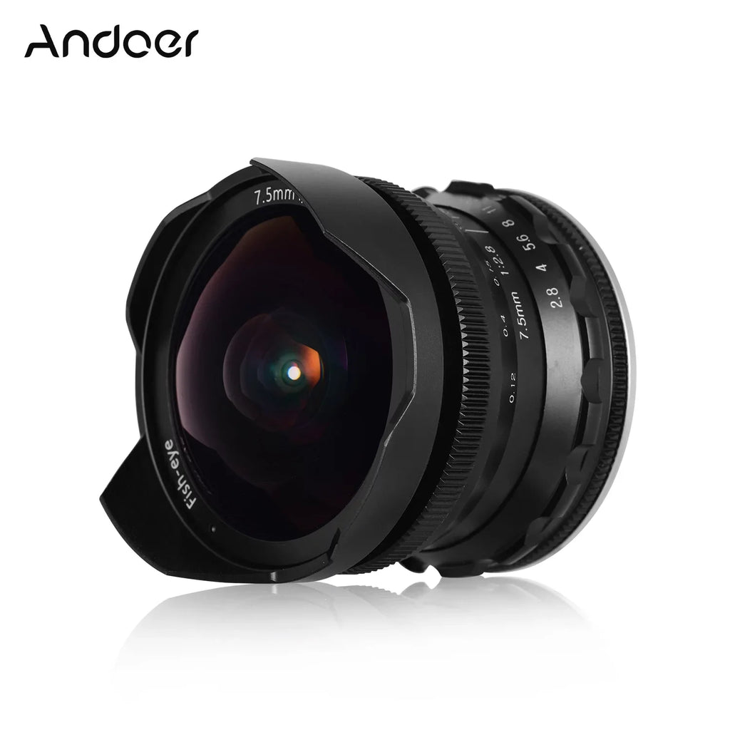 Andoer Camera lens,7.5mm F2.8 Manual Wide Aperture E-mount Lens 180° Wide Aps-c FrameLens matching With F2.8 Manual Fisheye Aperture E-mount Lens A6300 A6000 5100 Camera A6600 A6100 Ainn