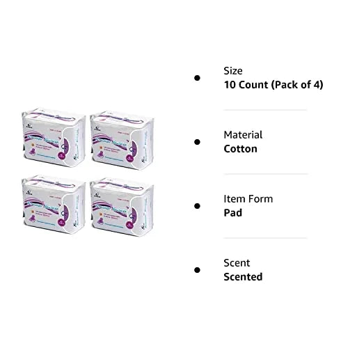 Airiz Active Oxygen & Negative Ion Relax Soft Cotton Sanitary Napkin For Day Use -(40 Pads In 4 Pack) Sanitary Napkin/Pad (Pack Of 4)