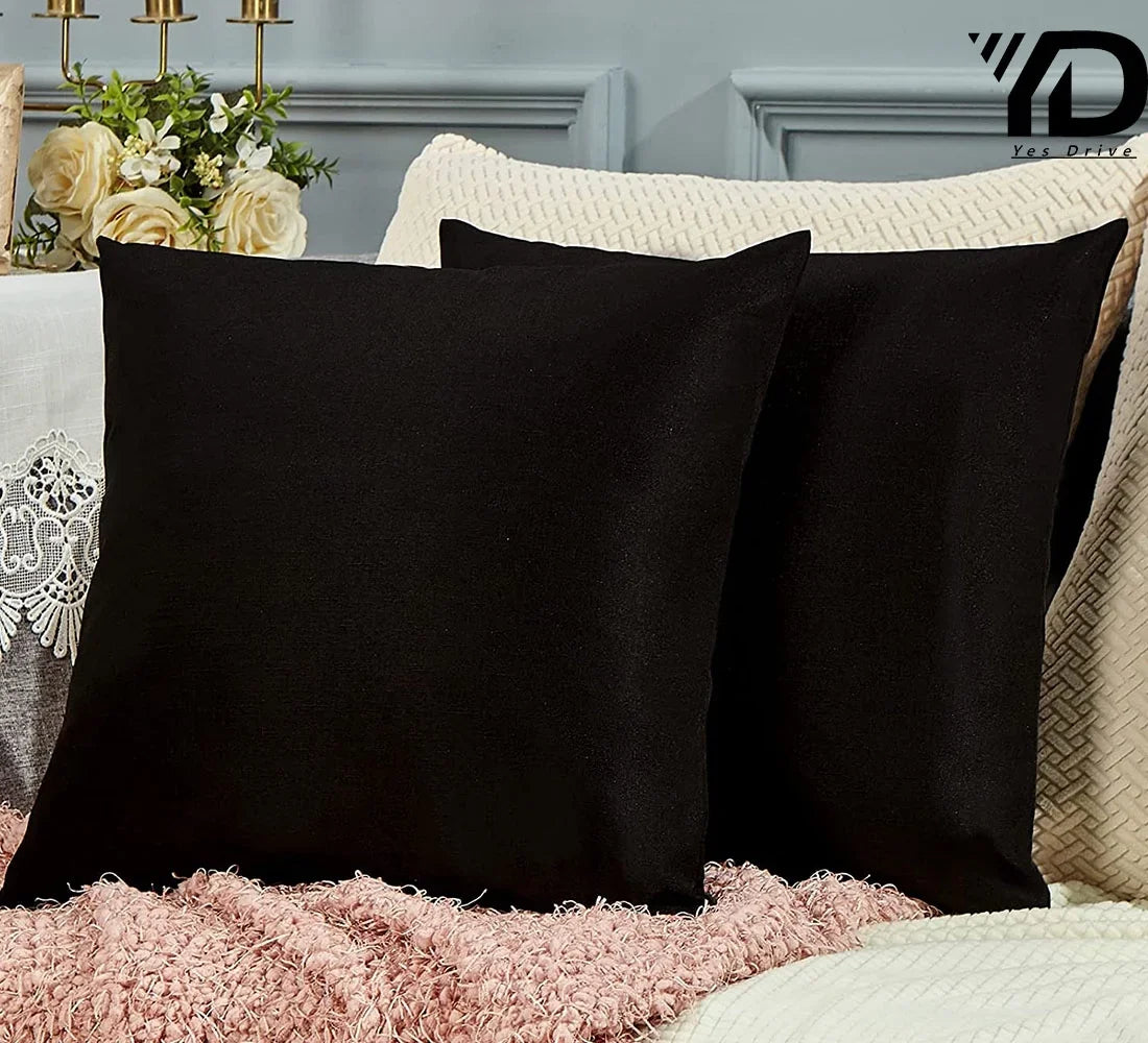 Linen Throw Pillow Covers Set of 2 Farmhouse Waterproof Decorative Pillowcase Soft and Cozy Square Cushion Case for Outdoor and Sofa Chairs