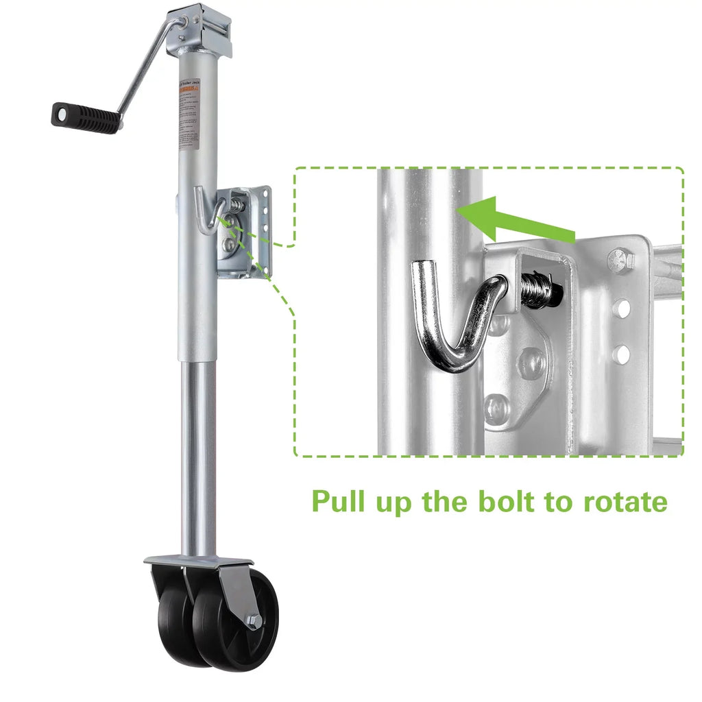 Weize Trailer Jack, Heavy Duty Swivel ship Trailer Jack with Dual Wheels, 2000 lbs, 14" Lift