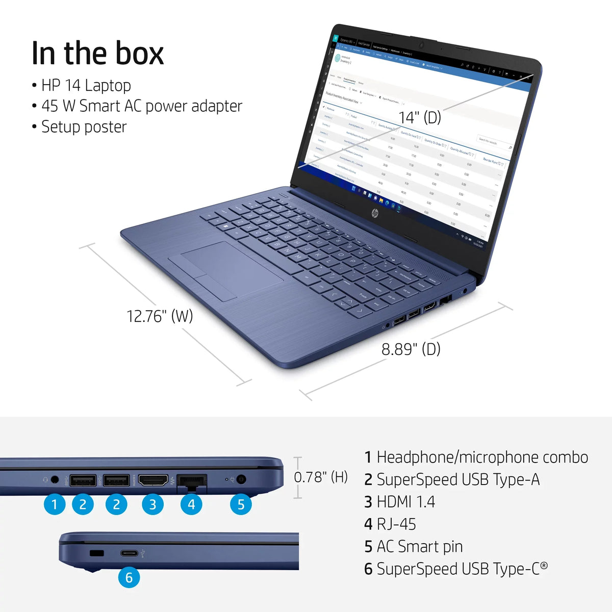 Restored  14-cf2111wm Stream 14" HD Celeron N4120 1.1GHz  UHD Graphics 600 4GB RAM 64GB SSD Win 11 Home Blue (Refurbished)