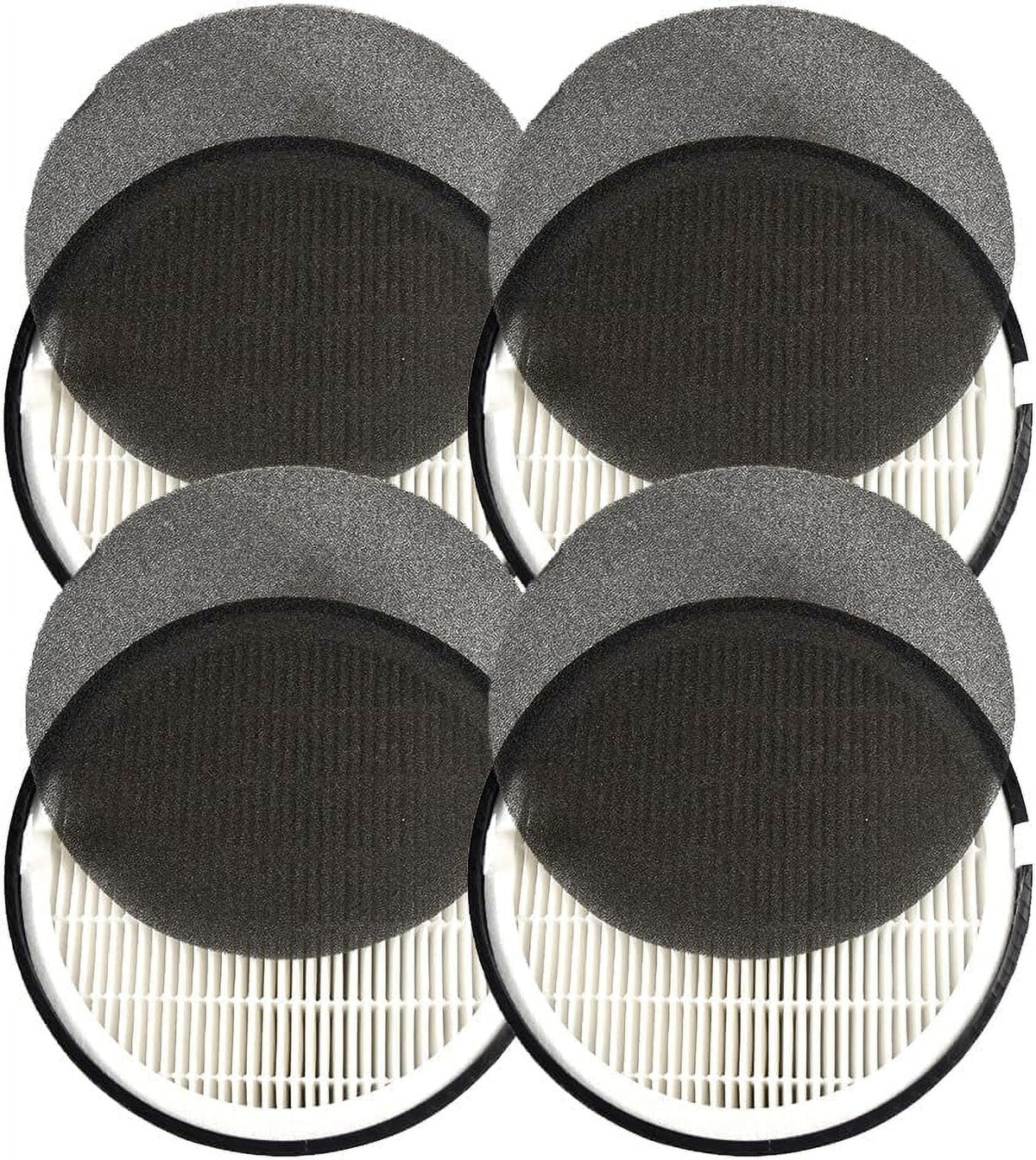 HQRP 4-Pack LV-H132-RF Replacement Filter matching with LEVOIT LV-H132 Air Purifier, 3-in-1 HEPA Activated Carbon Filter Set