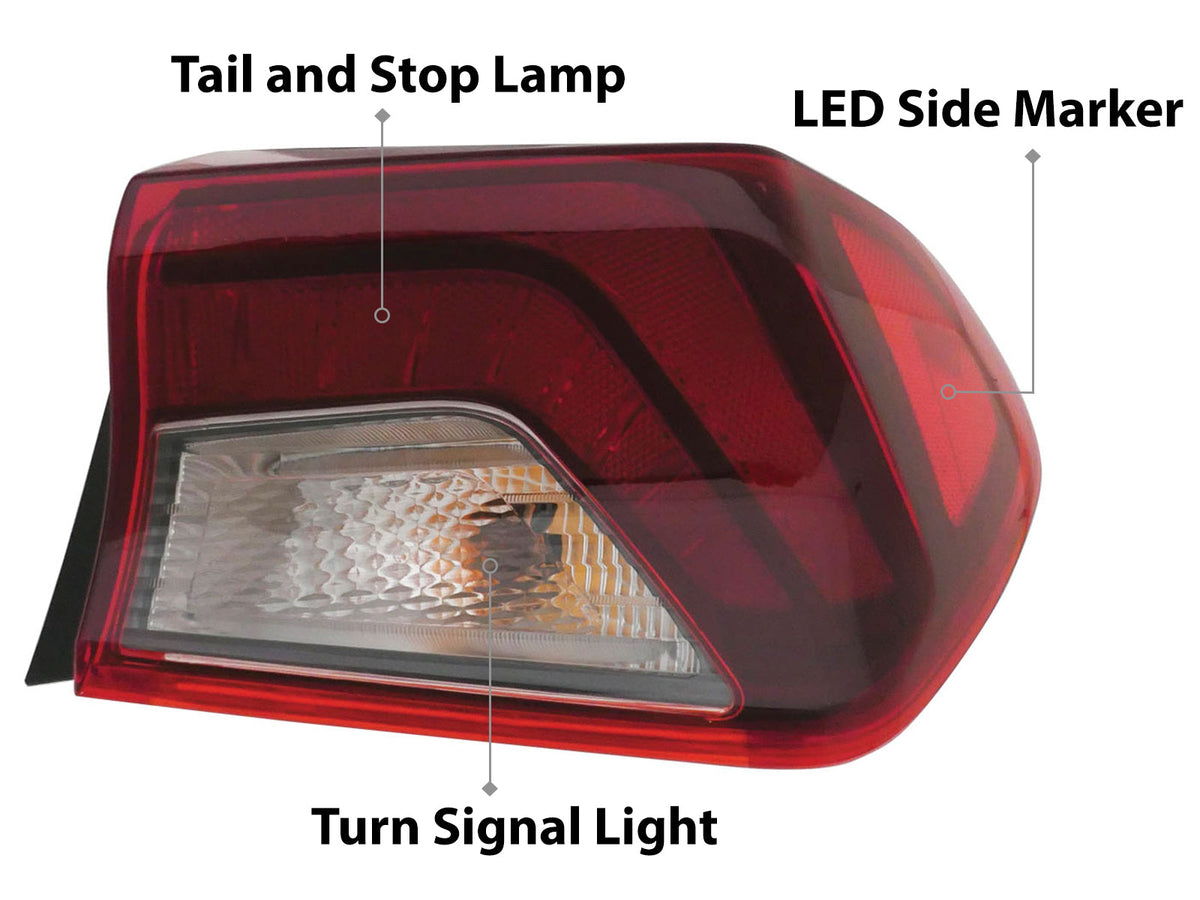 APA Replacement Tail Light Rear Lamp for 2021 2022 2023 2024 K5 STD Type with Light Bulbs Included Outer Passenger Right Side 92402L3000 KI2805162