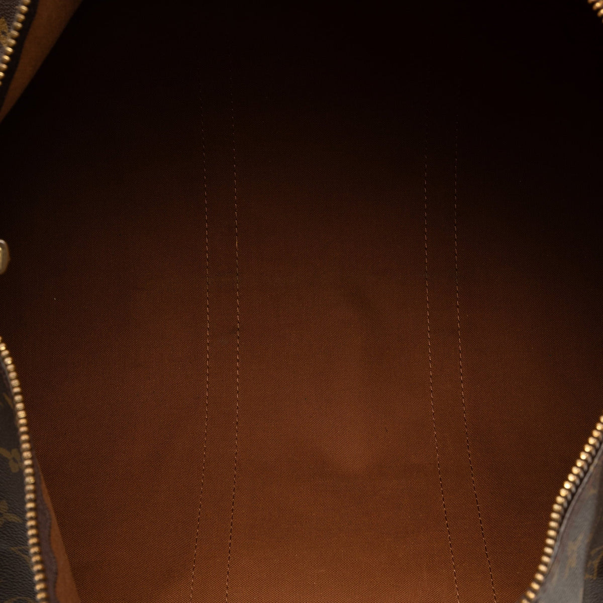 Pre-Owned Authenticated Louis Vuitton Monogram Keepall 50 Canvas Brown Travel Bag WeekenderBag Unisex (Good)