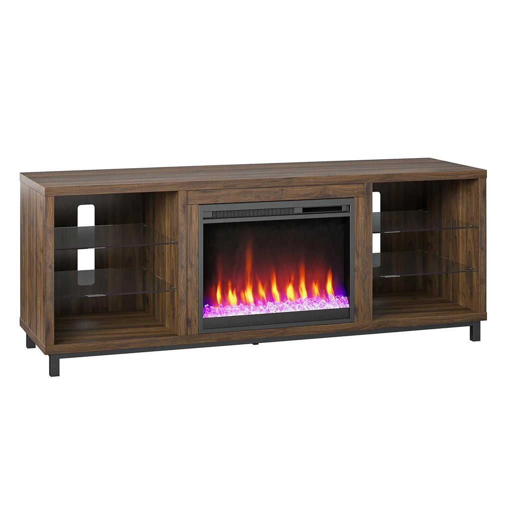 Ameriwood Home Lumina Deluxe Fireplace TV Stand for TVs up to 70" in Black