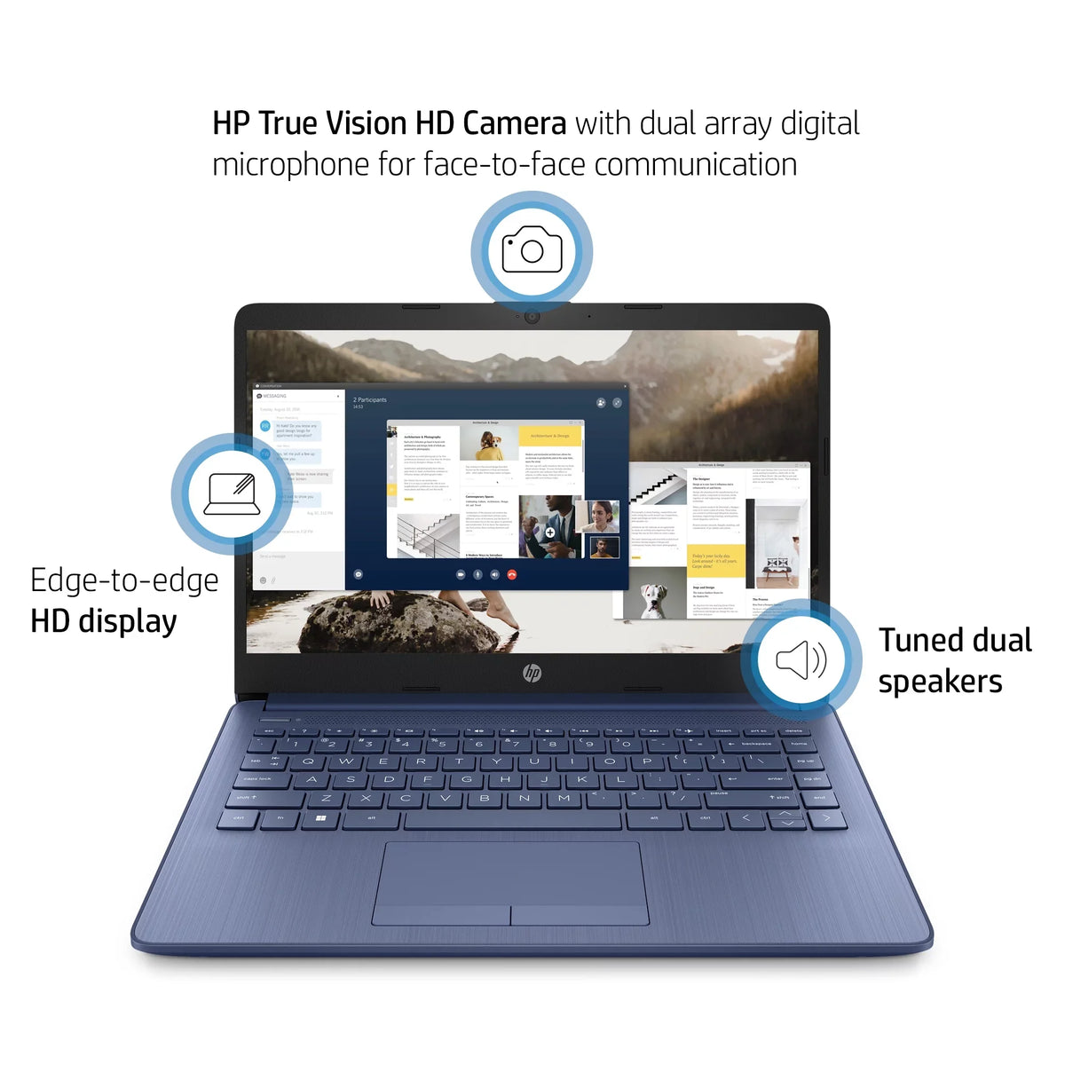 Restored  14-cf2111wm Stream 14" HD Celeron N4120 1.1GHz  UHD Graphics 600 4GB RAM 64GB SSD Win 11 Home Blue (Refurbished)