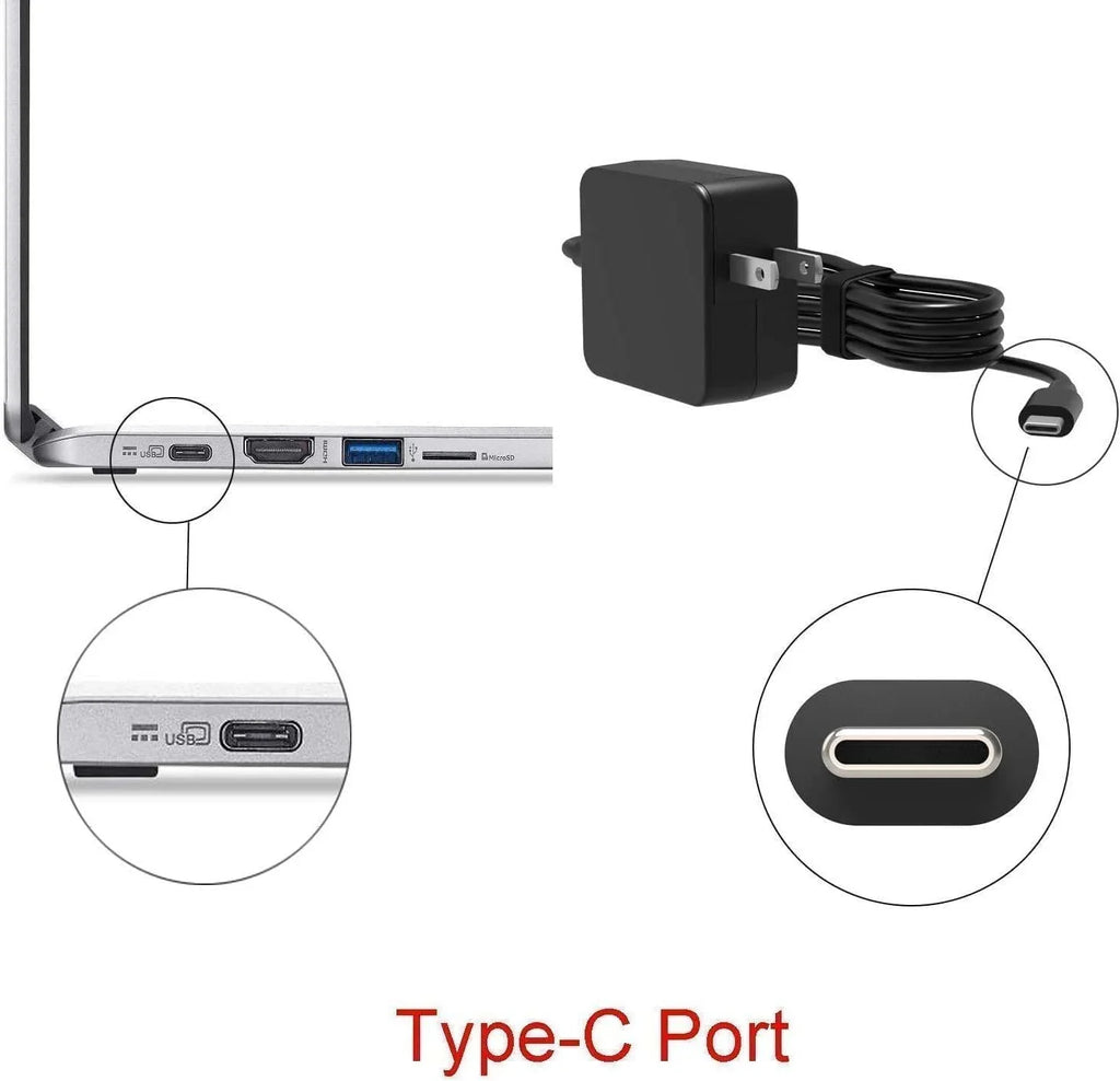 Guy-Tech 45w USB-C Ac Adapter suitable with  100e 81M8001CUS Power Cord
