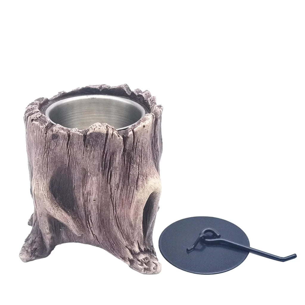 Indoor Stump Portable Fire Bowls for Balconies Terraces Kitchen Deep Brown