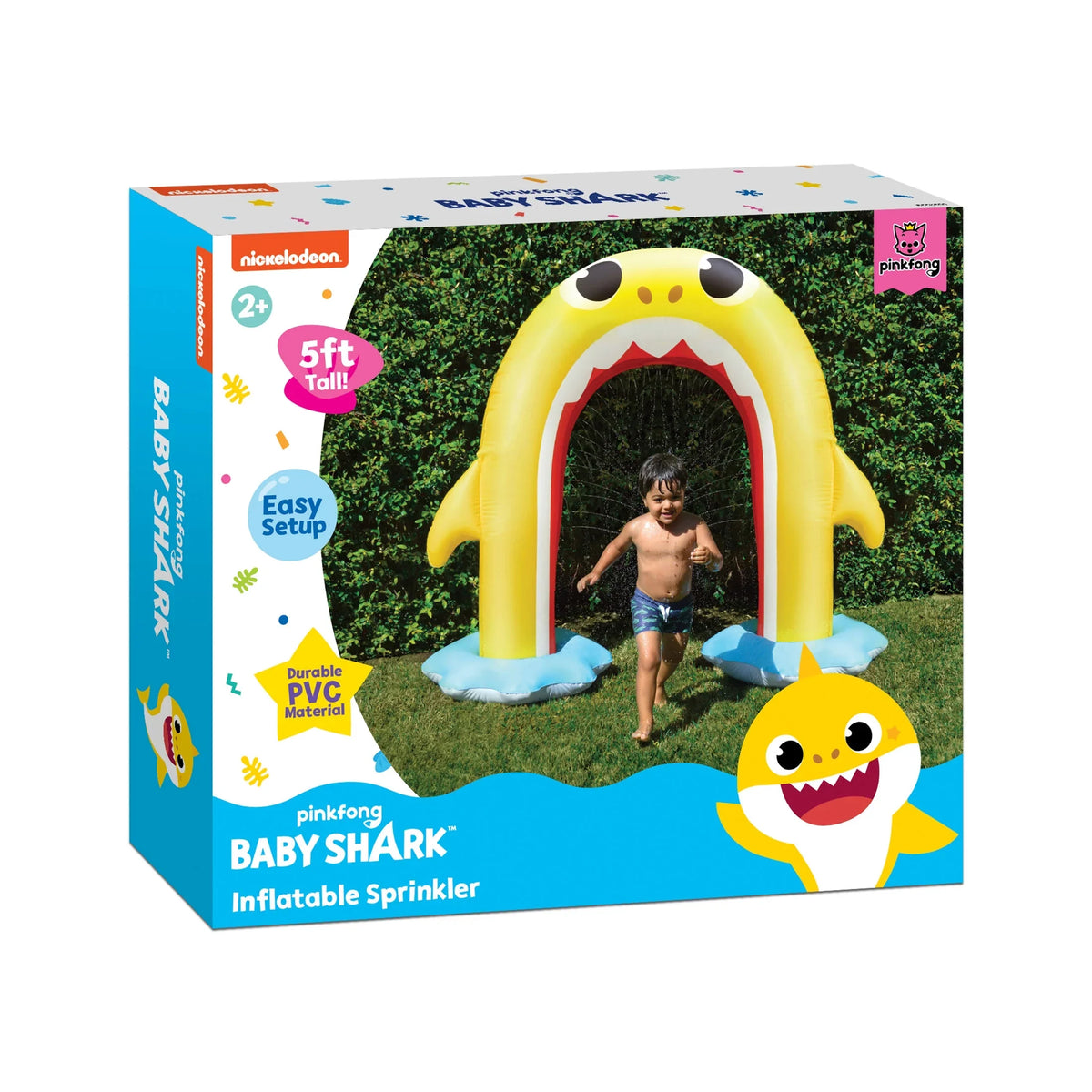 Pinkfong Baby Shark 5ft Inflatable Rainbow Arch, Backyard moisture Sprinkler Summer Fun (Ages 2+)