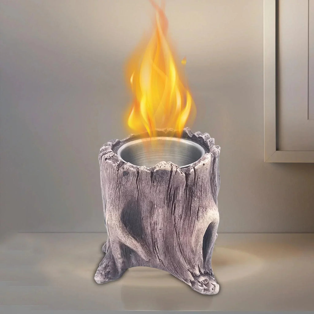 Indoor Stump Portable Fire Bowls for Balconies Terraces Kitchen Deep Brown